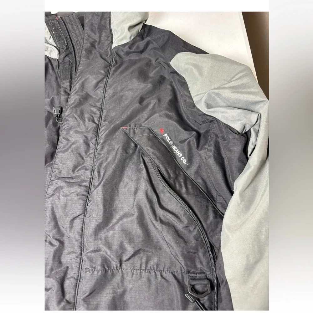Vintage 90s POLO RALPH LAUREN Long Down Parka Jacket Puffer Black Mens Sz L C39
